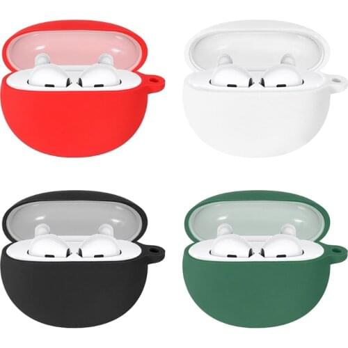 Silicone Protective Case Shockproof Soft Skin Cover for OPPO Enco Air Earbuds Charging Case with Keychain Washable Anti-lost