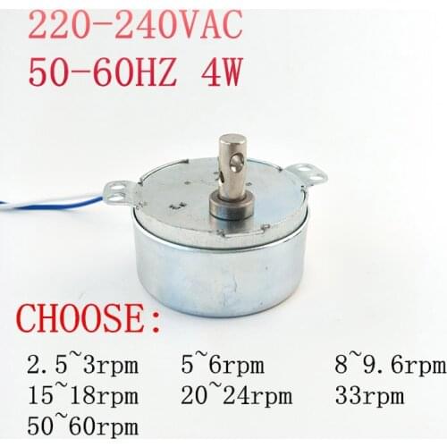 220-240VAC 50-60HZ 4W Claw-pole permanent magnet synchronous motor,50TYZ 2.5/5/8/10/15/20/33/50rpm