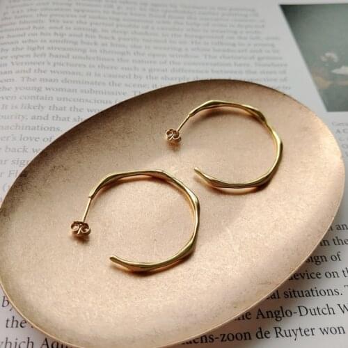 SSTEEL Korean 925 Sterling Silver For Women Mobius Irregular Hoop Earrings Feminine Earring Gift Fashion Earing Fine Jewelry