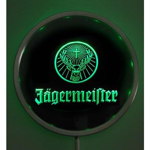 Rs-a0288 Jagermeister LED Neon Light Round Signss 25cm/ 10 Inch - Bar Signs with RGB Multi-Color Remote Wireless Control