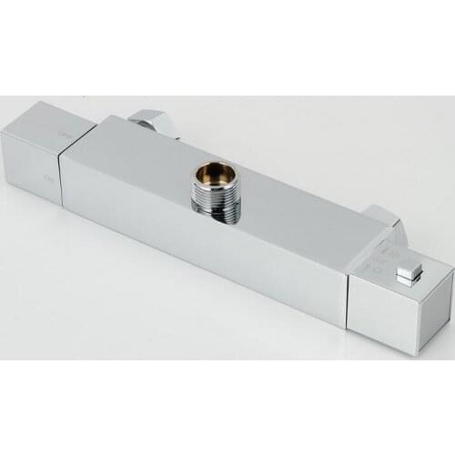 Dual handle thermostatic shower faucet mixer, Copper faucet thermostatic mixing valve, Brass bathroom wall mount shower faucets