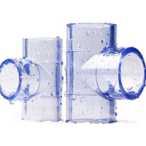 1pcs PVC Tube Three-way Clear Water Pipe Hard Duct Hollow Vessel Pass Column 20/25/32/40/50/63/75/90/110 Inner Diameter