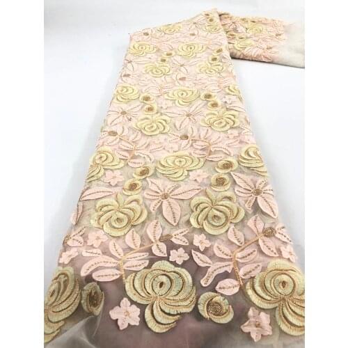 High-quality elegant flowers and exquisite mesh embroidery, African lace fabric, suitable for fashionable ladies' skirts