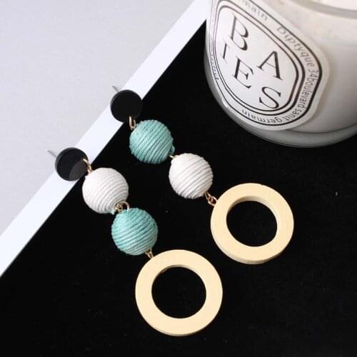 Personality Big Circles round Earrings For Women Fashion yellow Color Jewelry Trendy Retro colors ball earrings