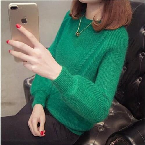 2021 Autumn Winter Women Long Sleeve Loose Pullovers Sweaters Jumper Knitwear Outerwear Korean Female O neck Warm Sweaters H653