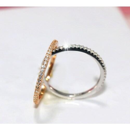 Cute Eternity Wedding Band Ring for Women Luxury Jewelry 925 Sterling Silver Single Row AAAAA Cubic Zirconia Party Finger Ring