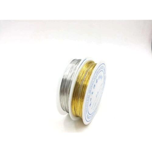 0.25/0.3/0.4/0.5/0.6/0.7/0.8/1mm 1 Roll Alloy Cord silver color Craft Beads Rope Copper Wires Beading Wire