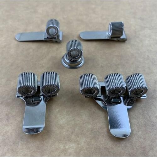 1Pc Single/Double/Triple Hole Metal Spring Pen Holder with Pocket Clip Doctor Uniform Elastic Loop Office Supplies Pen Organizer