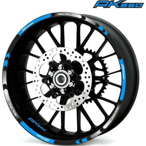 12 Strips Motorcycle Accessories Colorful Personality Wheel Hub Tire Decal Emblem Reflective Sticker For KYMCO AK550 ak550