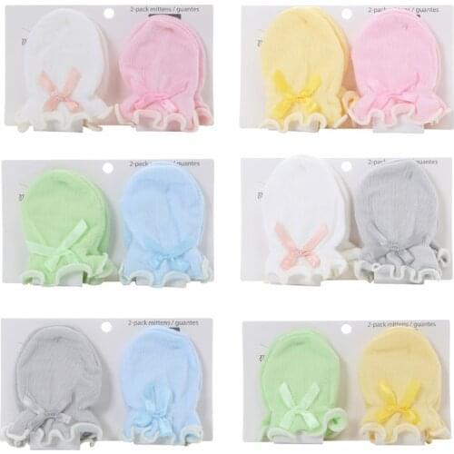 2 Pairs Baby Anti Scratching Soft Gloves Newborn Protection Face Scratch Mittens GXMB