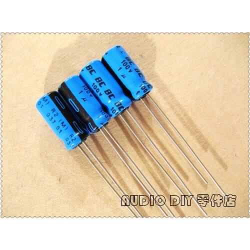 20PCS/100PCS BC 037 Series 1uF 100V 100v1uf Electrolytic Capacitor