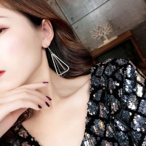 2018 Exaggerated Geometric Long Earrings Fashion Jewelry Oorbellen Brincos Triangular Simple Fashion Pendent For Women Jewelry