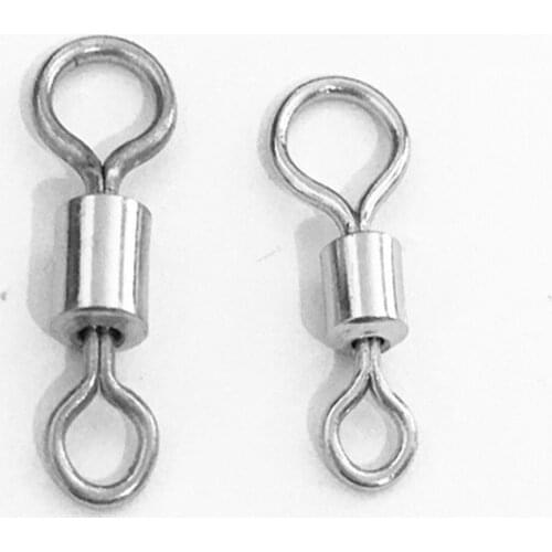 30-50pcs/lot Eight words ring American large and small circle swivel Ball Bearing Steel Fish Connector Rig Snap Pin Accessories