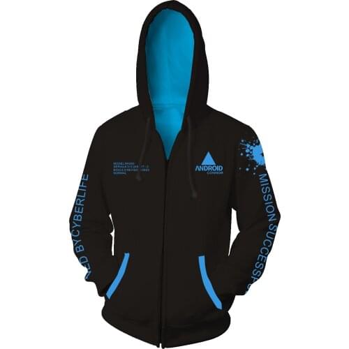 3D Hoodie Detroit Become Human Connor Hoodie Sweatshirt Cosplay Costume Jacket Hooded Coat
