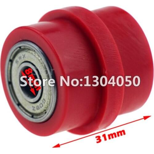 8mm Red Chain Roller Tensioner Pulley Wheel Guide For YZF RMZ KLX CRF 80 250 150 250 450 Motorcycle Motocross Pit Dirt Bike