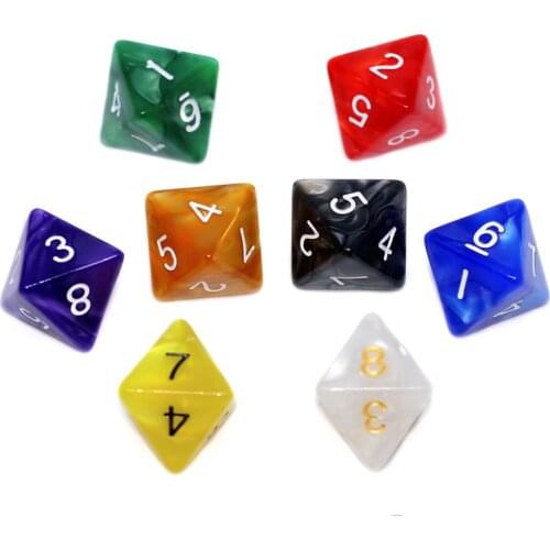 8 Sided Funny Dice 8 PCS/Lot Dice Set 1.8cm High Quality Acrylic