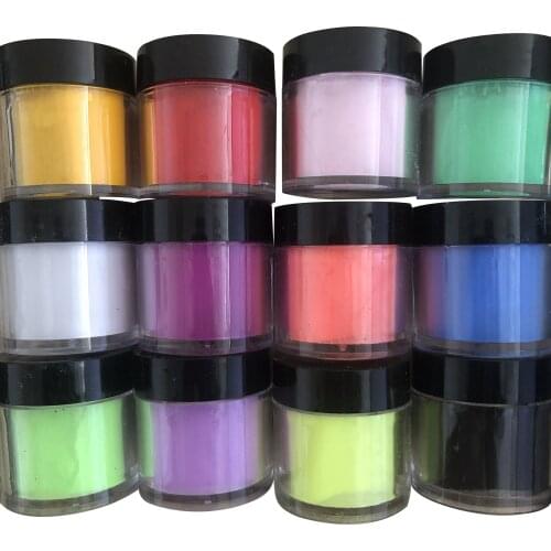 Acrylic Powder,12 Colors Acrylic Nail Art Kits UV Gel Powder Non-Mica Pigment Powder Sand Design Decoration 3D Manicure Poudre