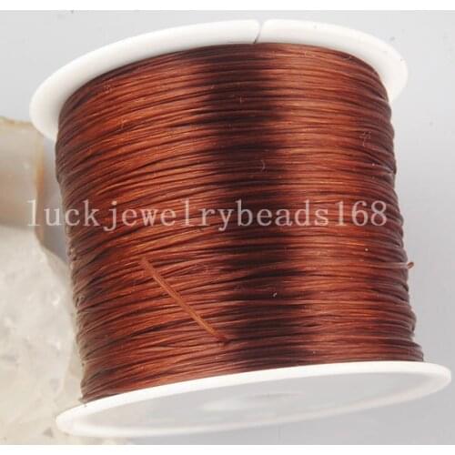 Free Shipping Women 1MM Brown Crystal Stretch Elastic Beading Cord 100M 1Pcs C3235