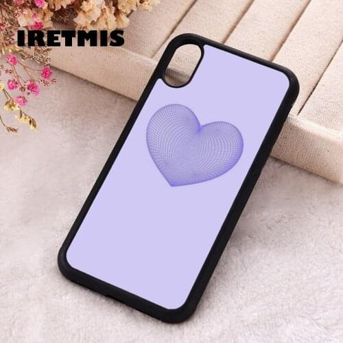 Iretmis 5 5S SE 2020 Phone Cover Case for iPhone 6 6S 7 8 Plus X Xs XR 11 12 Mini Pro Max Rubber single Holographic Purple Heart
