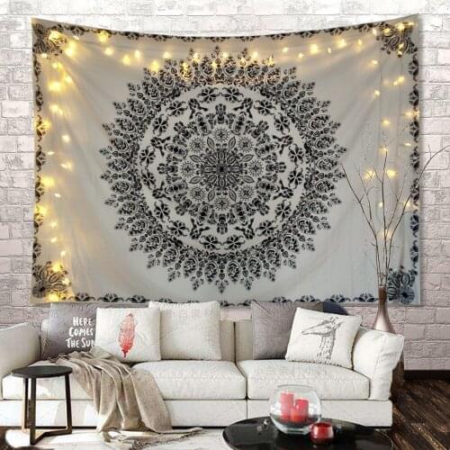 Floral Tapestry Mandala India Bohemia Boho Psychedelic Printed Tapestry Hippie Wall Cloth Flower wall Tapestries Home Decor