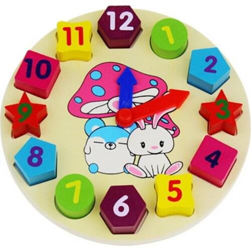 Wood Rabbit RB23 clock digital alarm clock shape blocks 3-6 years old childrens toys