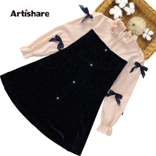 Kids Dresses For Girls Big Bow Dress For Girls Casual Style Kids Dress Spring Autumn Girls Costumes Kids 6 8 10 12 14