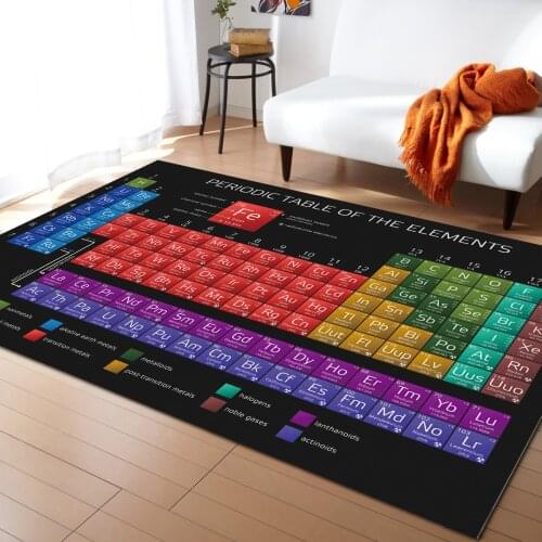 Periodic Table Of Elements Chemistry Carpets for Living Room Bedroom Area Rug Kids Room Play Mat 3D Printed Home Large Carpet