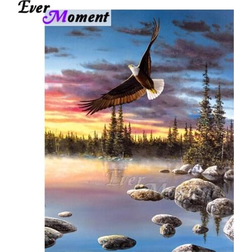 Ever Moment Diamond Painting Vulture Flying River Handmade Full Square 5D DIY Picture Of Rhinestone Diamond Embroidery ASF1988