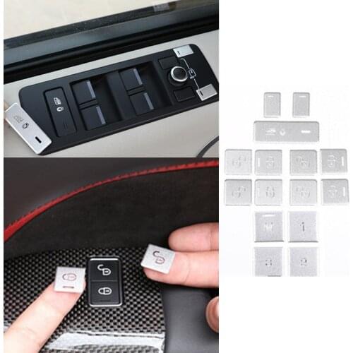 15 pcs Car Door Window Control Button Decoration Stickers Fit For Land rover Range Rover Sport 2014-2017 For RR Vogue 2013-2017
