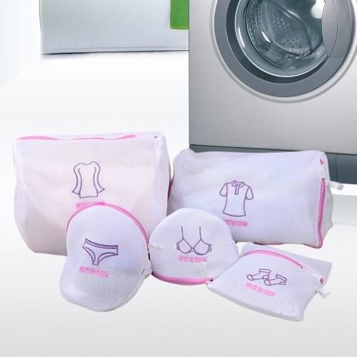 Laundry Basket Bag Machine Washable Mesh Laundry Bag Bra Lingerie Special Wash Bag Home Use Polyester Embroidered