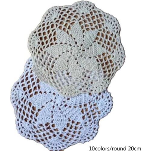 HOT lace cotton table place mat crochet coffee round glass placemat pad drink coaster cup mug tea dining doily Christmas kitchen
