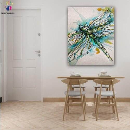 DIY colorings pictures by numbers with colors dragonfly picture drawing painting by numbers framed Home