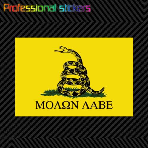 Molon Labe Gadsden Flag Sticker Decal Self Adhesive Vinyl Don't Tread on Me for Car, Laptops, Motorcycles, Office Supplies