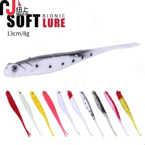 NEWUP 10PCS 13cm 8g Soft Fishing Lures Artificial Silicone Baits Soft Lure Bionic Pesca Bait For Fishing Tackle