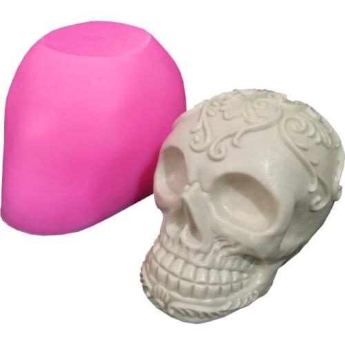New Halloween skull silicone mold Mousse Chocolate Cake Tool Candle Aromatherapy Gypsum Resin Mould M186