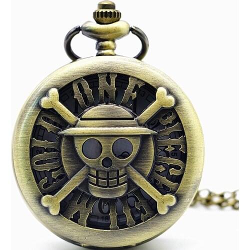 New Arrival Vintage Japanese Anime One Piece Quartz Pocket Watch Men Women Chirldren Necklace Pendant Gifts