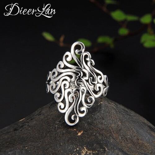 New Large Flower Rings for Women Lady Punk Vintage Open Antique Rings Statement Jewelry Anillos