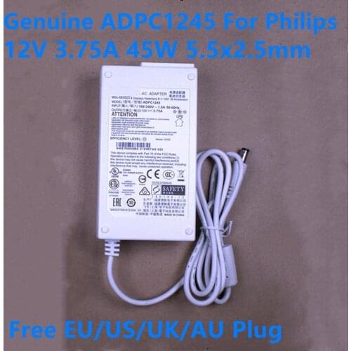 Genuine 12V 3.75A 45W 5.5x2.5mm ADPC1245 AC Adapter For Philips 239C4Q E2271HDS 227E4QH ADPC12416AB Monitor Power Supply Charger