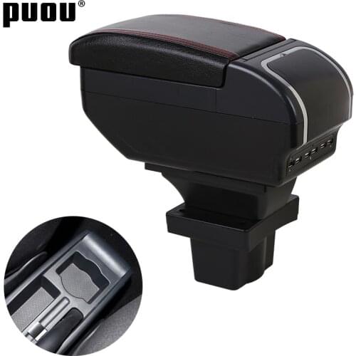 Dual layer+Large Space Armrest box For Skoda Yeti Octavia A5 MK2 2005-2012 Central Store Content box with ashtray USB Charging C