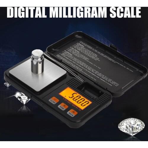 200g*0.01g Portable LCD Display Jewelry Digital Scale Precision Digital Milligram Mini Weighing Scale With50g Calibration Weight