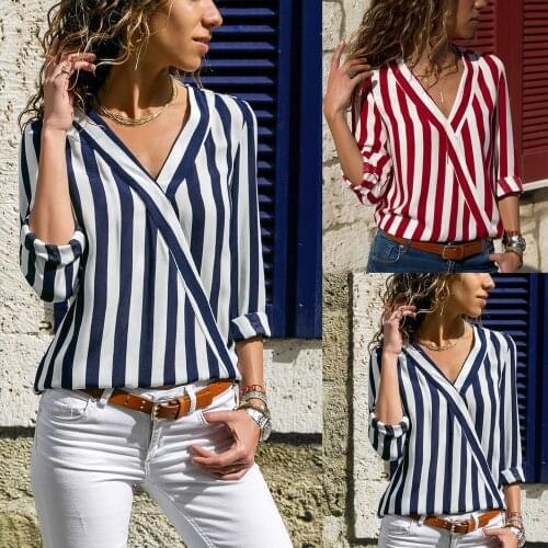 Striped shirt women 2021 spring new retro Hong Kong style design niche tops chiffon shirt bottoming shirt tide