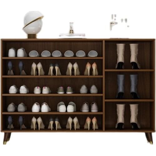 Solid wood shoe rack multi-layer high-capacity storage rack porch household Nordic shoe cabinet storage cabinet