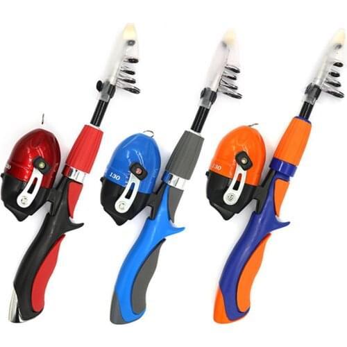 Telescopic Fishing Pole Set Full Kits For Kids Fishing Rod And Spinning Reel Baits Hooks Saltwater Freshwater Travel Pole Set