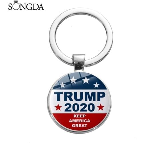 High Grade Trump 2020 Keep America Great Keychain Donald Trump For President 2020 Commemorate Alloy Car Key Chain Jewelry