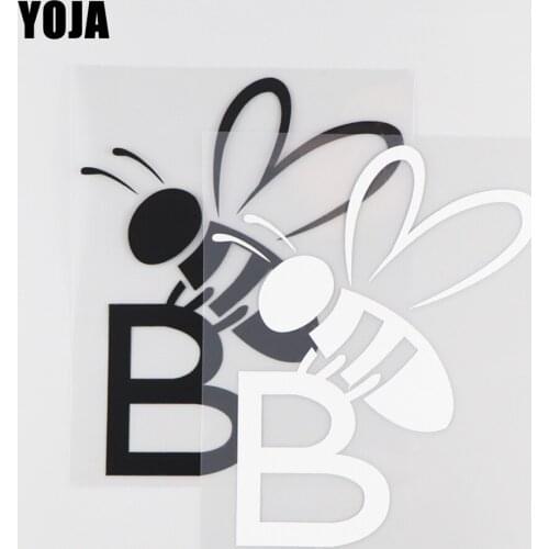 YOJA 12×14.7CM Vinyl Decal Beautiful Bee Cartoon Animals Pattern Car Stickers Black/Silver 19C-0214