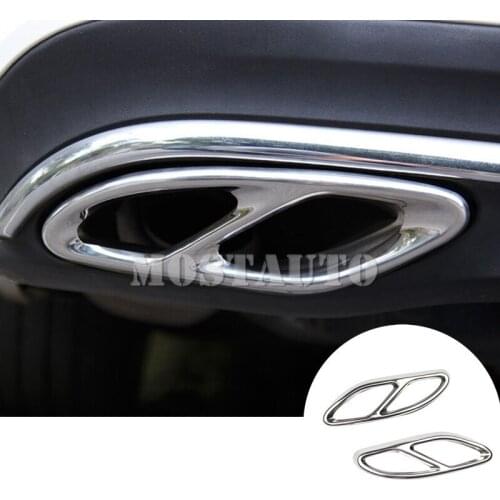 For Benz B-Class W246 B200 Rear Exhaust Muffler Tail Pipe Cover 2015-2018 2pcs Car Decor Car Trim