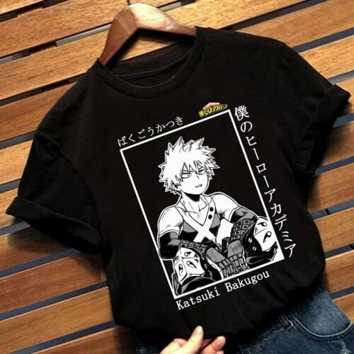 2021 Harajuku TShirt Anime My Boku No Hero Academia Katsuki Bakugou O-neck Women T-shirt Casual Funny tops