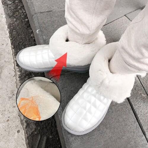 Plus Size 34-43 Fashion Quality Woman Snow Boots Genuine Sheepskin Leather Women Boots 100% Natural Fur Warm Wool Winter Boots