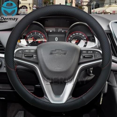 100% DERMAY Brand Leather Car Steering Wheel Cover Anti-slip for Chevrolet Niva High Quality Auto Accessories
