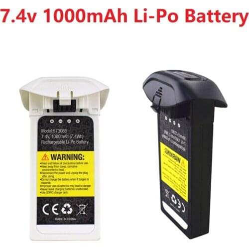2Pcs Original 7.4V 1000mAH 573065 lipo Battery for D58 U88 RC Quadcopter Spare Parts 2s 7.4v Battery for U88 Drone Black / White